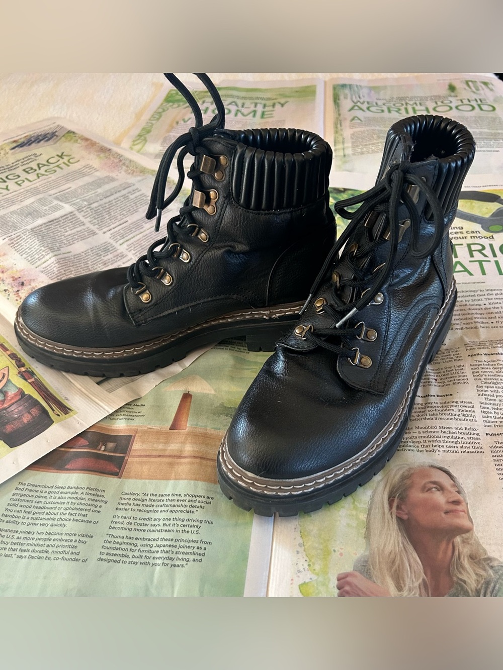 Nautica Ankle Boots Womens Size 8 Black Goth Classic 90s